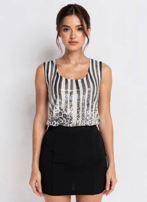 Pulover elasticitate fără mâneci negru GUESS femeie