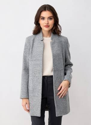 Palton lung croială cambrată fără glugă gri VERO MODA femeie