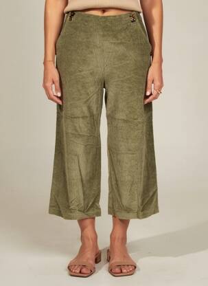 Pantalon 7/8 talie înaltă talie înaltă verde AGATHE & LOUISE femeie