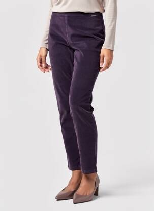 Pantalon chino elasticitate talie înaltă violet AGATHE & LOUISE femeie