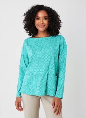 Pulover croială dreaptă mâneci lungi verde AGATHE & LOUISE femeie