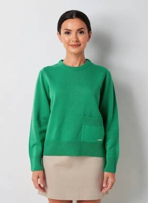 Pulover croială dreaptă mâneci lungi verde AGATHE & LOUISE femeie