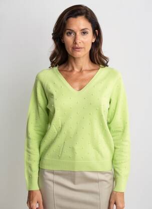 Pulover croială cambrată mâneci lungi verde L'ATELIER D'ANNA femeie