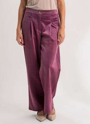 Pantalon larg închidere cu fermoar sub clapetă cu nasturi mărime normală violet MOLLY BRACKEN femeie