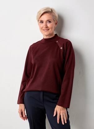 Pulover croială dreaptă mâneci lungi violet SIGNATURE femeie