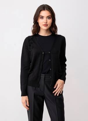 Vestă cu mâneci lungi croială cambrată negru SEE U SOON femeie