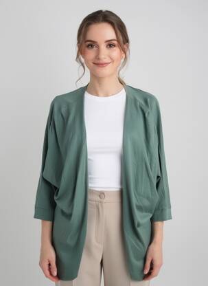 Vestă cu mâneci lungi mâneci 3/4 verde MA(E)VY femeie