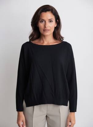 Pulover croială dreaptă mâneci lungi negru LA FEE MARABOUTEE femeie