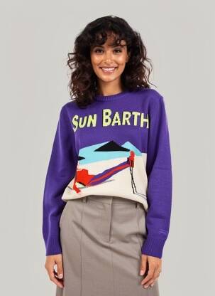 Pulover elasticitate mâneci lungi violet MC2 SAINT BARTH femeie