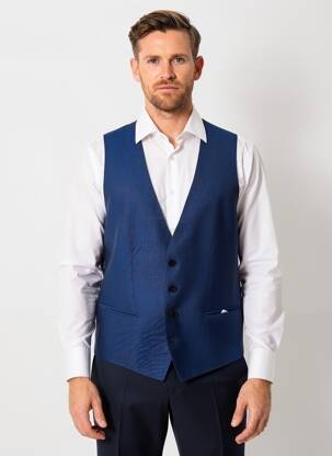 Vestă fără mâneci țesătură melanj albastru HUGO BOSS bărbat