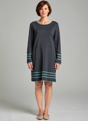 Rochie pulover țesătură melanj mâneci lungi gri TELMAIL femeie