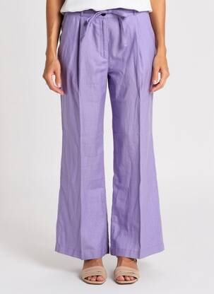 Pantalon evazat talie cu cleme talie înaltă violet ESPRIT femeie