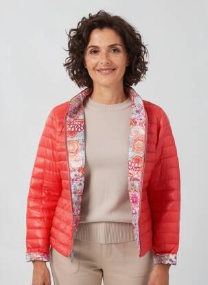Geacă matlasată mâneci lungi fără glugă portocalie BARBARA LEBEK femeie