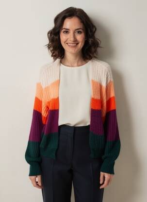 Vestă cu mâneci lungi strânsă pe partea de jos bej LOLA ESPELETA femeie