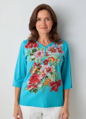 Tricou mâneci 3/4 mâneci 3/4 albastru JAC JAC femeie