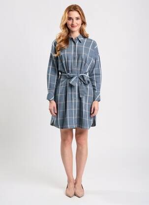 Rochie midi mâneci lungi mâneci lungi albastru HANA SAN femeie