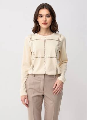 Tricou mâneci lungi mâneci lungi bej CHRISTINA femeie