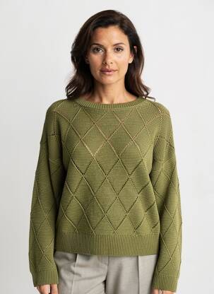 Pulover croială cambrată mâneci lungi verde PAKO LITTO femeie