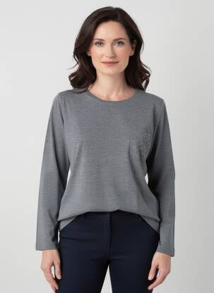 Tricou mâneci lungi mâneci lungi gri CONCEPT K femeie