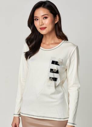 Tricou mâneci lungi mâneci lungi alb JEAN DELFIN femeie
