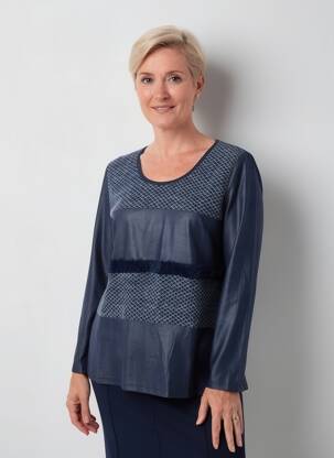 Tricou mâneci lungi mâneci lungi albastru MERI & ESCA femeie