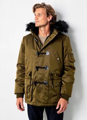 Parka mansete cu margini elastice fără glugă verde ELEVEN PARIS bărbat