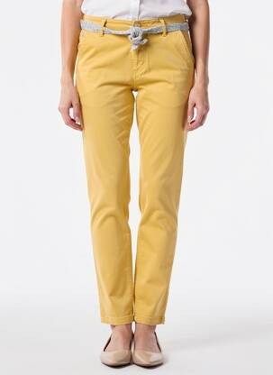 Pantalon chino talie joasă talie joasă galben LE TEMPS DES CERISES femeie