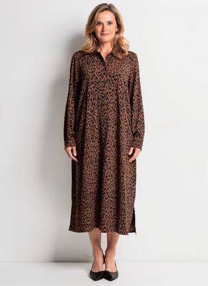 Rochie lungă mâneci lungi mâneci lungi maro YEST femeie