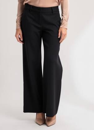 Pantalon evazat închidere cu fermoar sub clapetă cu cârlig talie înaltă negru AQUAJEANS femeie