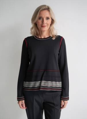 Pulover croială cambrată mâneci lungi negru QUATTRO femeie