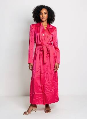 Rochie lungă mâneci lungi mâneci lungi roz ANGELA DAVIS femeie