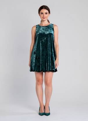Rochie scurtă fără mâneci fără mâneci verde ANGELA DAVIS femeie