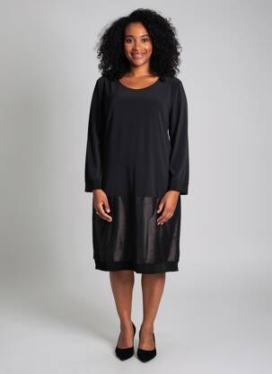 Rochie midi mâneci lungi mâneci lungi negru EVA KAYAN femeie