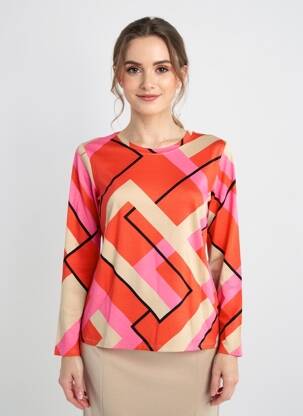 Tricou imprimeu fantezie mâneci lungi roșu BETTY BARCLAY femeie