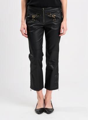 Pantalon trei sferturi croială dreaptă mărime normală negru DESIGUAL femeie