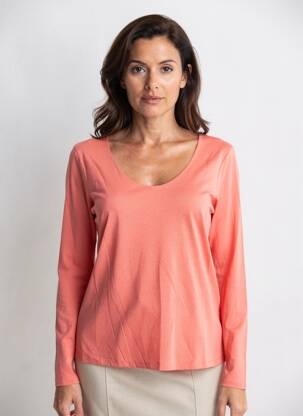 Tricou mâneci lungi mâneci lungi portocalie LA FEE MARABOUTEE femeie
