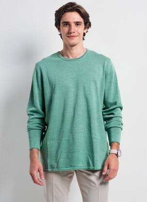 Pulover guler rotund mâneci lungi verde GARCIA bărbat