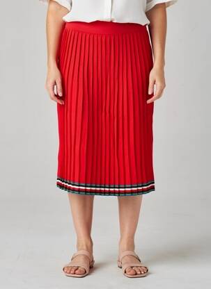 Fustă midi elasticitate roșu TOMMY HILFIGER femeie