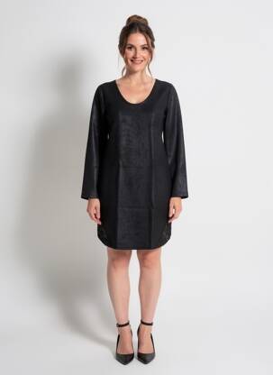 Rochie scurtă mâneci lungi mâneci lungi negru SUGGEST femeie