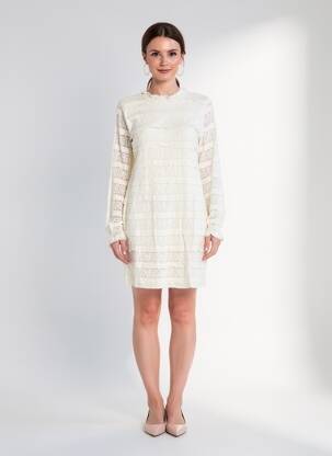 Rochie scurtă mâneci lungi mâneci lungi alb DESIGUAL femeie