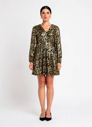 Rochie scurtă mâneci lungi mâneci lungi negru CHARLIOR femeie