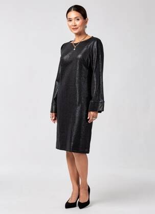 Rochie midi mâneci lungi mâneci lungi negru LE SINGE DE JULIE femeie