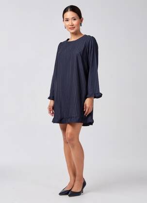 Rochie scurtă mâneci lungi mâneci lungi albastru EMI-JO femeie
