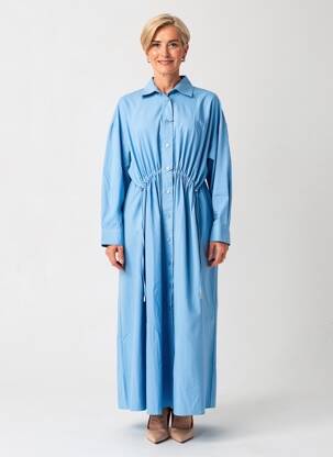 Rochie lungă mâneci lungi mâneci lungi albastru MARINA SPORT femeie