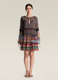 Rochie scurtă mâneci lungi mâneci lungi negru DESIGUAL femeie