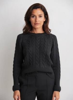 Pulover elasticitate mâneci lungi negru RINASCIMENTO femeie