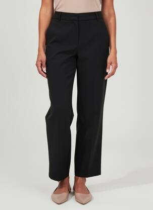 Pantalon drept țesătură crep talie înaltă negru LULUMARY femeie