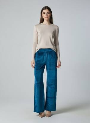 Pantalon evazat elasticitate mărime normală verde MAJESTIC FILATURES femeie