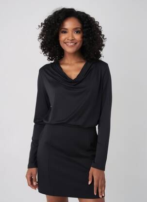 Tricou mâneci lungi mâneci lungi negru MAJESTIC FILATURES femeie
