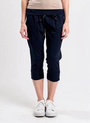 Pantalon trei sferturi talie elastică albastru PHISIQUE DU ROLE femeie